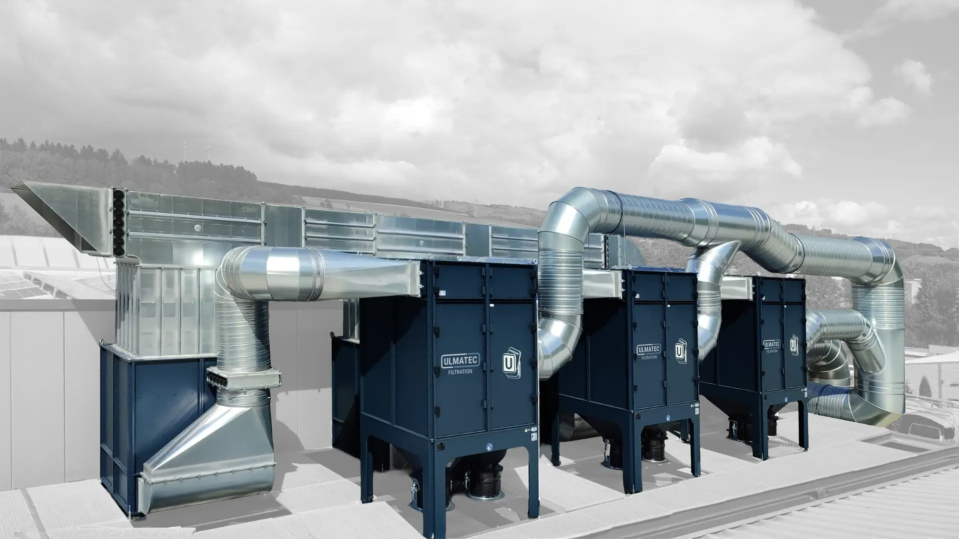 ein ölnebelabscheider von ulmatec für das absaugen und filtern von aerosolen, emulsionen und kühlschmierstoffnebel für Industrie und Metallbearbeitung